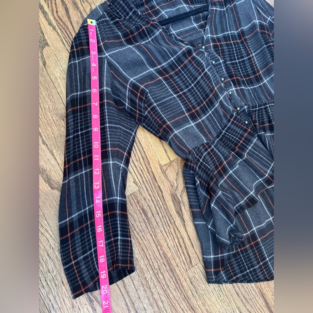 Veronica Beard Plaid Button Front Top - image 6